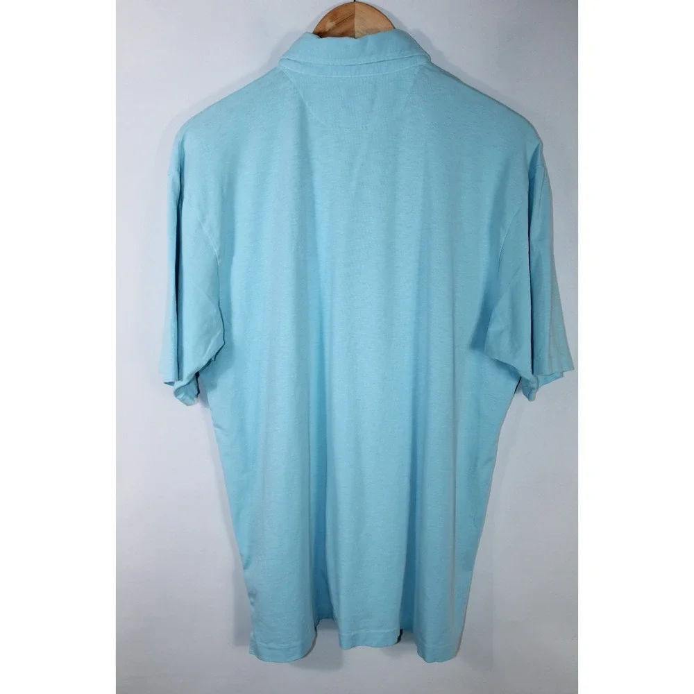 45R Men's Size 6 Turquoise Short Sleeve Made in Japan Polo Shirt - Picture 7 of 9